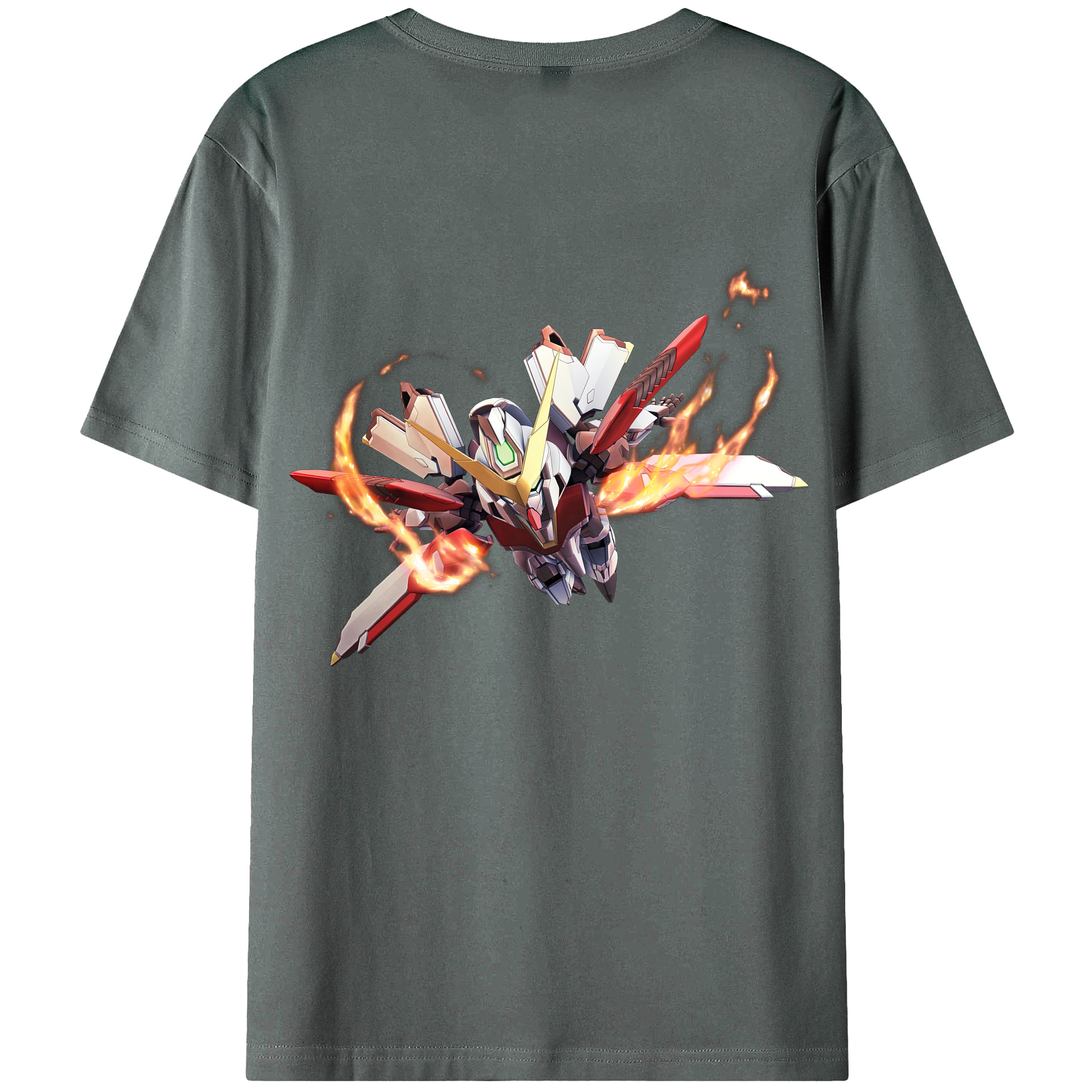 （画像用） 機動戦士ガンダム Mobile Suit Gundam 綿100％ メンズ半袖Tシャツ（バックプリント） 通気性